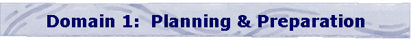 Domain 1:  Planning & Preparation